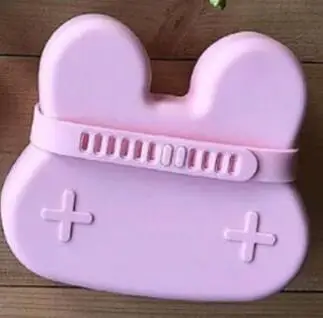 Pink Rabbit Plus Силиконовые Детские чаша для Кулинария для детей для кормления, для еды feedkid Kinder сервисы Assiette Enfant контейнер для закусок Nordic Мультяшные миски - Цвет: Pink Rabbit Plus