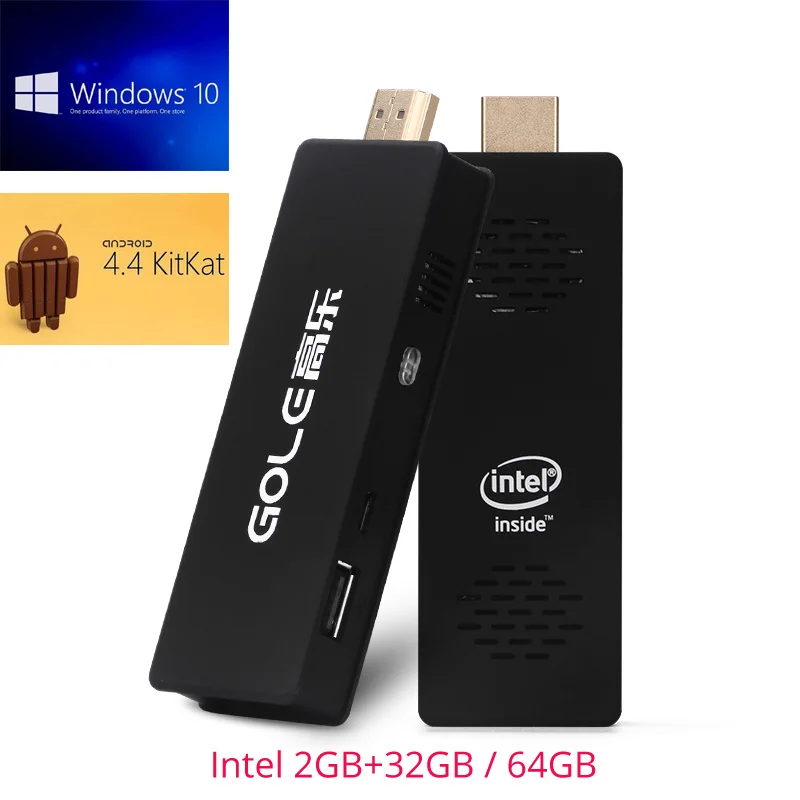 2 ГБ + 64 Двойной ОС Windows 10 и Android 4.4 Мини-ПК Intel Atom Z3735F четырехъядерный процессор