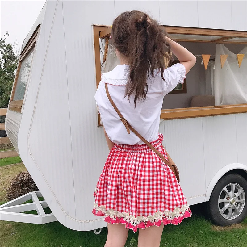 Мягкие японские игрушки Лолита Kawaii Короткая юбка для девочек подростков Винтаж