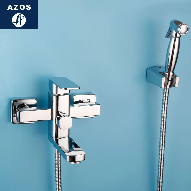 Azos биде кран под давлением спринклерная головка латунь хром переключатель