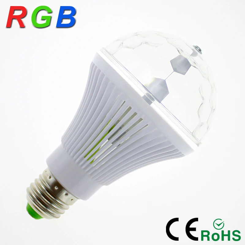 Цветной Вращающийся Диско светильник YNL RGB 6 Вт E27 85 265 в 4 шт./лот| |
