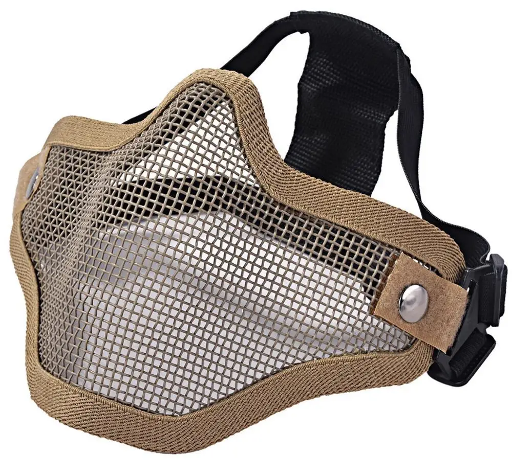 Тактическая страйкбольная маска стальная металлическая сетка нижняя половина