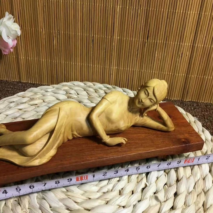 

18X6X5.5 CM boxwood recliner base of almug beauty wooden ornaments