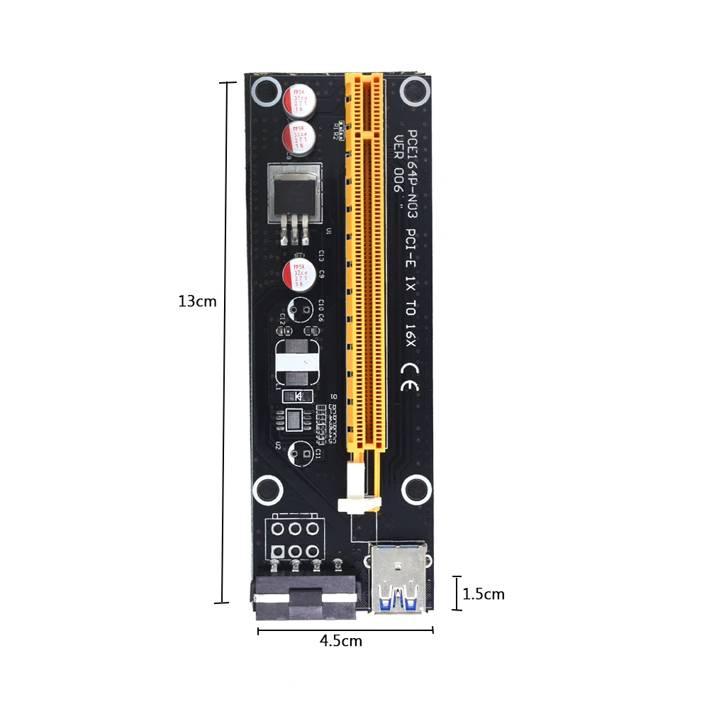 TISHRIC горячая Распродажа PCI-E расширитель PCI Express Riser Card 1x до 16x60 см синий USB 3 0 кабель