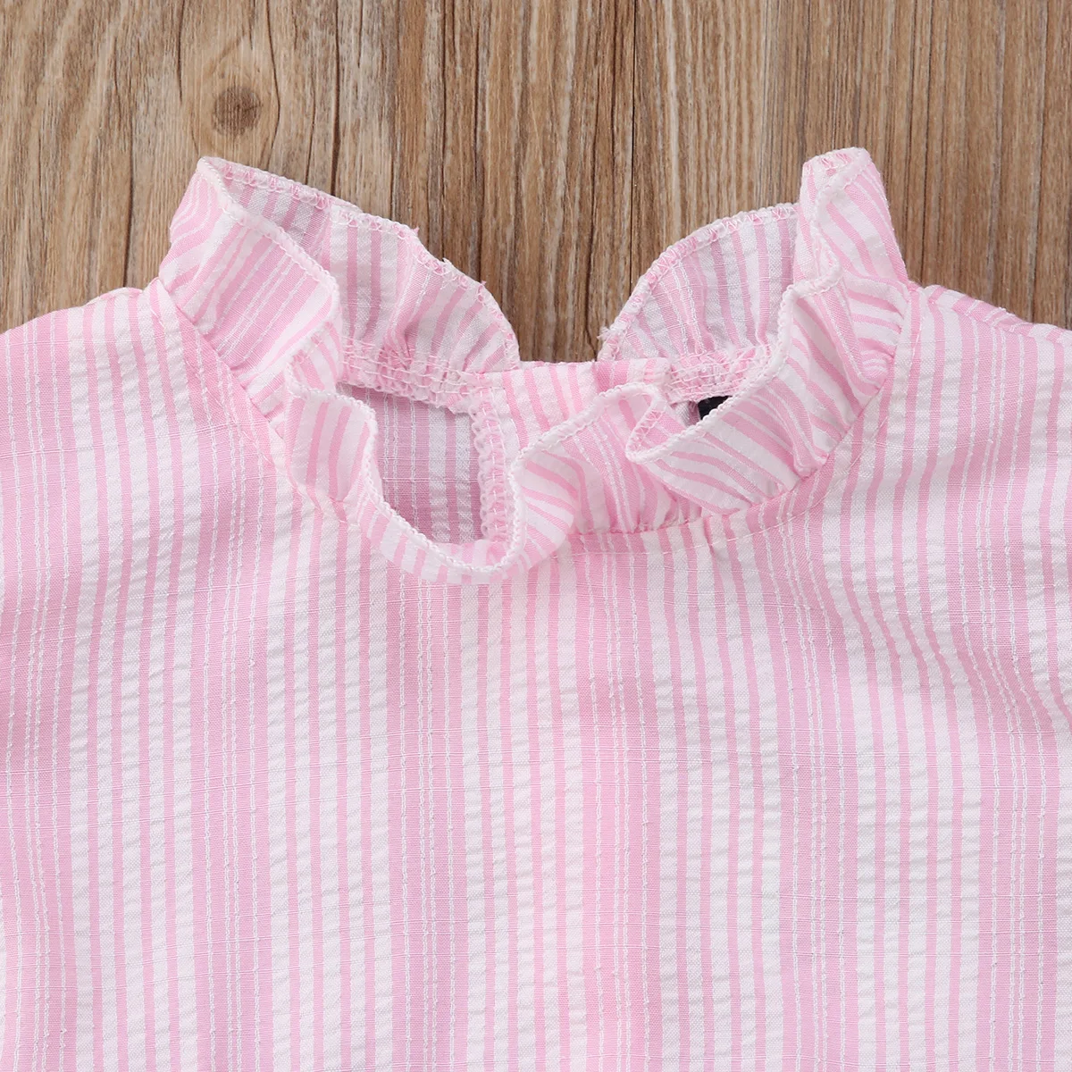 Baby Girl Sleeveless Striped Cotton Casual Jumpsuit Headbands Outfit Clothes Newborn Girls Clothing Bodysuit 0-24M | Мать и ребенок