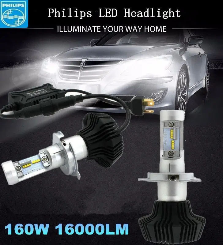 7G Philips светодиодный чип H4 9003 HB2 автомобильный комплект для преобразования фар Hi/Lo