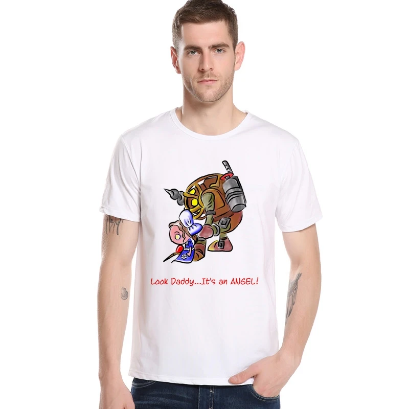 Новая игра Повседневное футболка Bioshock Vigor Hombre круглый вырез горловины с