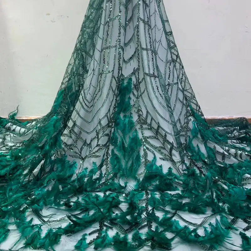 Перьевая Великолепная французская кружевная ткань tissus dentelle et broderie вышитая