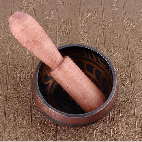 Поющая чаша с ручными молотками для йоги тибетская медная пения тела Гималайская