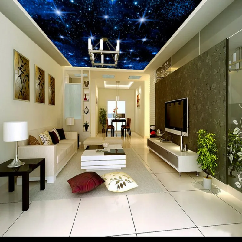 Фотообои Звездная ночь с голубым небом для украшения Зенит потолок дизайн обои