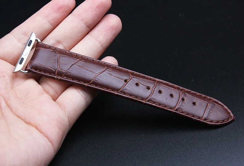 100% крокодиловая кожа ремешок для часов разъем адаптера 42 мм 38 Apple Watch iWatch