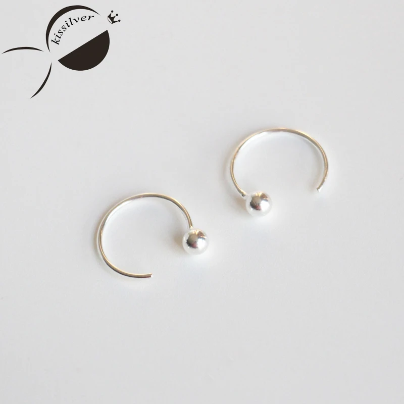 Женские серьги из серебра S925 пробы обручи бусины в новом художественном стиле 2017