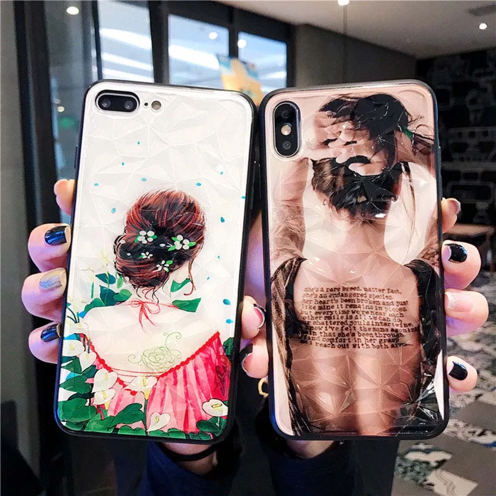 Модный чехол для iPhone X XS XR Xs 8Plus 7 Plus в форме бриллианта 6 6S грязеотталкивающий