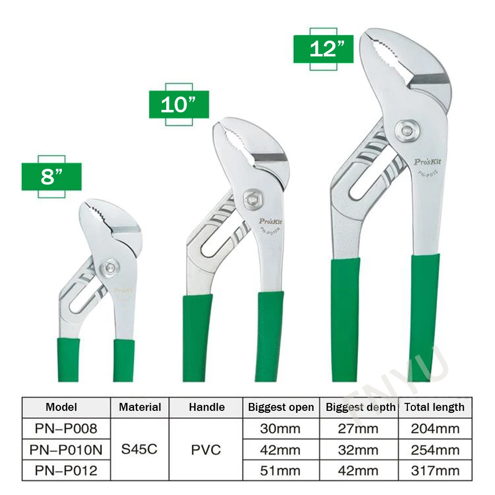 Pro'sKit PN P series 8 дюймовый 10 12 многофункциональный зажим для водяной трубы