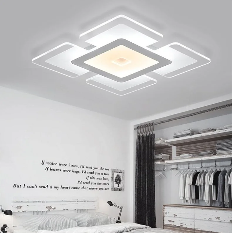 Modern LED Ceiling Light Rectangular and Square Living Room Acrylic Creative Bedroom lamp AC110-240V | Освещение