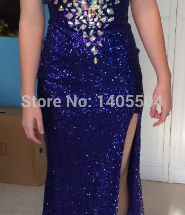 sheath Vestido de festa crystals formatura dresses split beads Prom Dresses sexy sheer Party Gown Hot 2015 New arrival vestidos | Свадьбы и