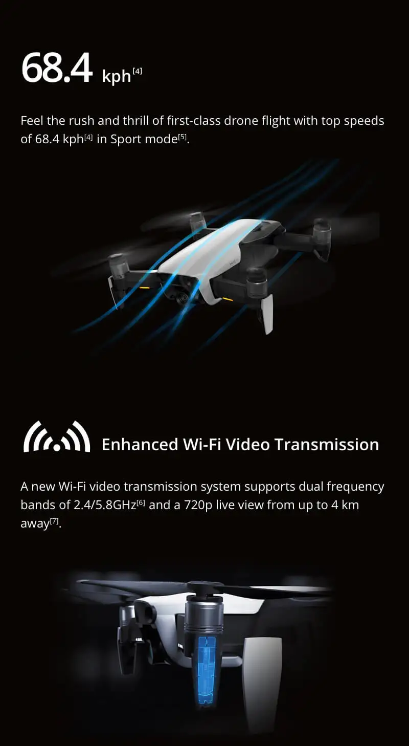 DJI Mavic Air fly more combo, беспилотные летательные аппараты с 3-осевому гидростабилизатору и 4K Камера и 8 Гб Встроенная память бренд в