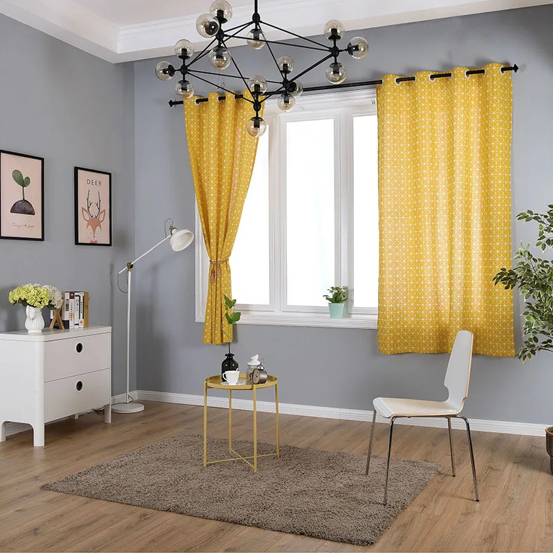 Льняные хлопковые занавески пасторальные Клетчатые Занавески для гостиной