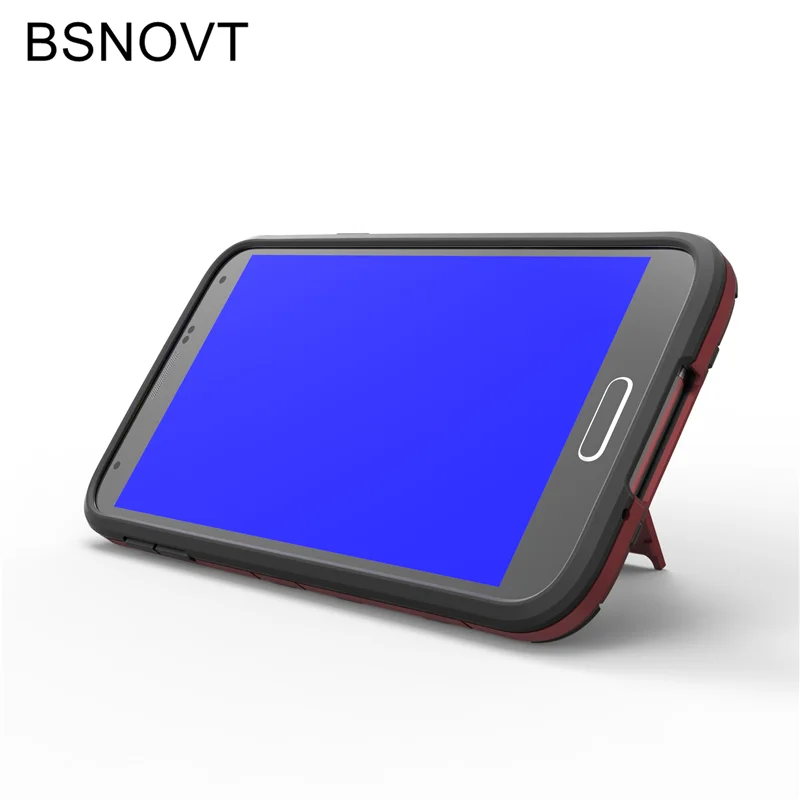 For Samsung Galaxy S5 Case Silicone + Plastic Kickstand Anti-knock Bumper Cover i9600 |