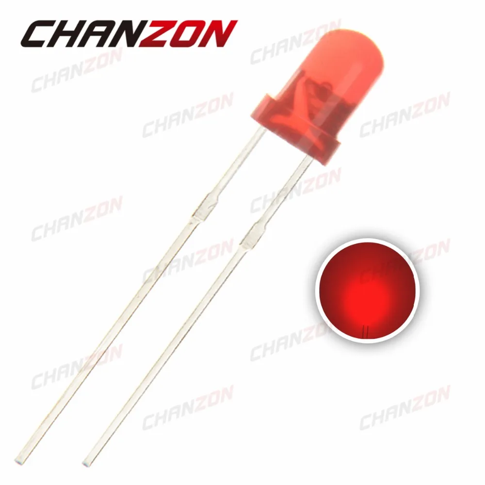 CHANZON 100 шт. мини диод LED 3 мм красный цвет рассеянный Круглый DIP DC 2 в 20 мА светильник