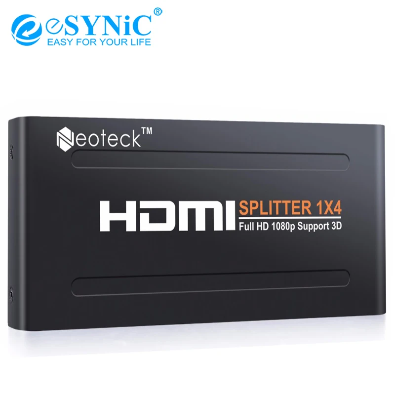 ESYNiC 1080P 4 канальный HDMI сплиттер с USB мощностью 1*4 усилитель видеосигнала