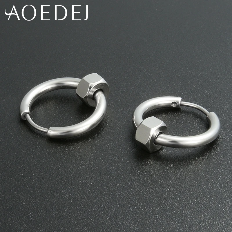 AOEDEJ круглые серьги-кольца из нержавеющей стали для женщин золотистые
