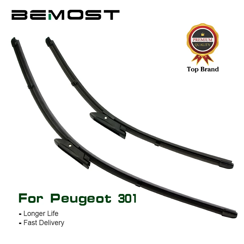 

BEMOST Car Clean The Windshield Wiper Blades Natural Rubber For Peugeot 301 ,2010 2011 2012 2013 2014 2015 Fit Bayonet Arm