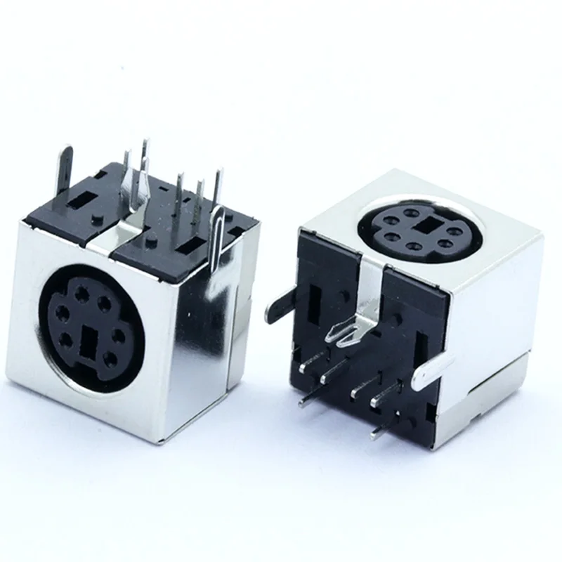 10 шт./лот 6 контактный разъем Mini DIN PS2 прямоугольный/90 градусов панель для монтажа