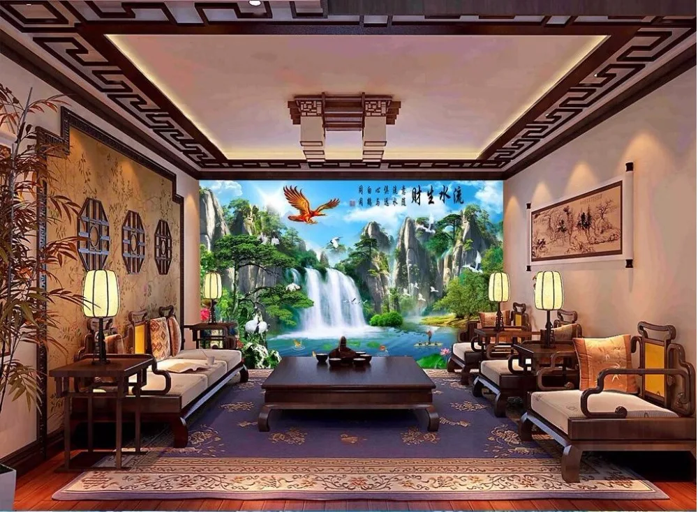 3d обои на заказ росписи фото Орел кран падает вода украшение комнаты Живопись