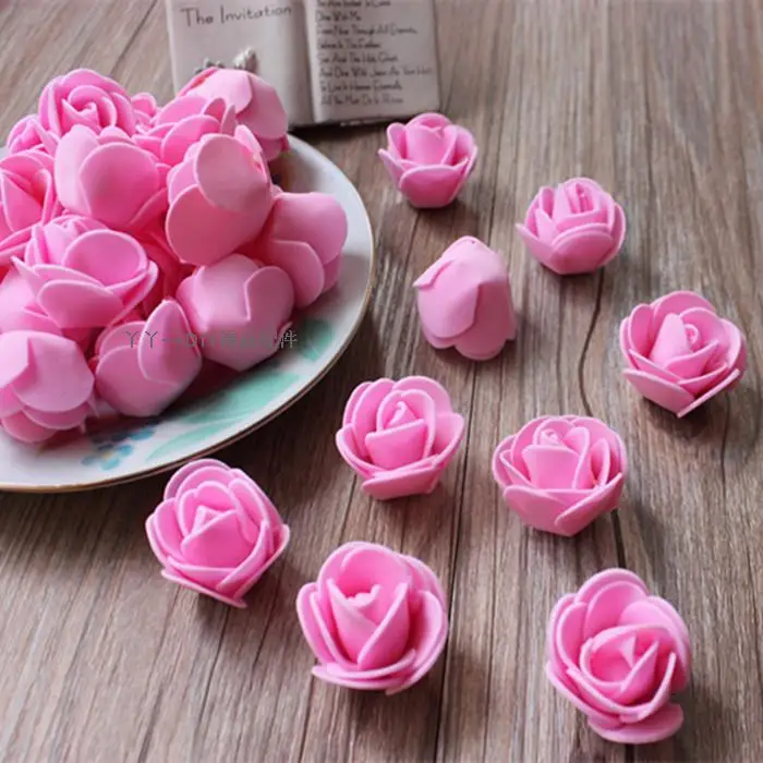 

3.5CM PE artificial roses flower head 15/20/35CM Modeling Polystyrene foam love Bear Crafts For DIY valentine's Gifts Party