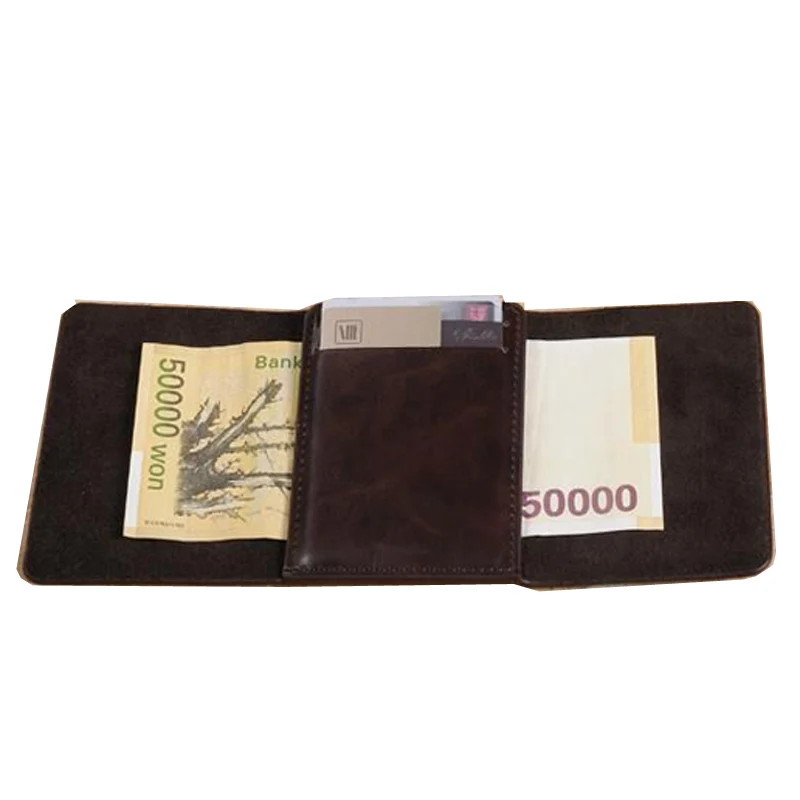 Мужской кожаный кошелек KUDIAN BEAR с зажимом для денег минималистичный бумажник