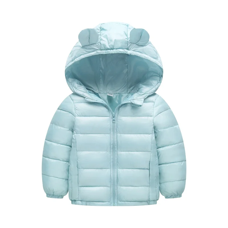 light blue Куртка для маленьких мальчиков зимние плотные пальто для мальчиков, теплая шерстяная Верхняя одежда для девочек, куртка с меховым капюшоном детская одежда 12 От 3 до 4 лет - Цвет: light blue