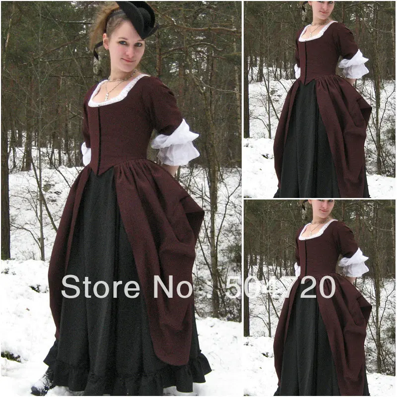 Custom made1860s коричневое хлопковое вечернее платье в стиле Civil War Southern Belle/платья