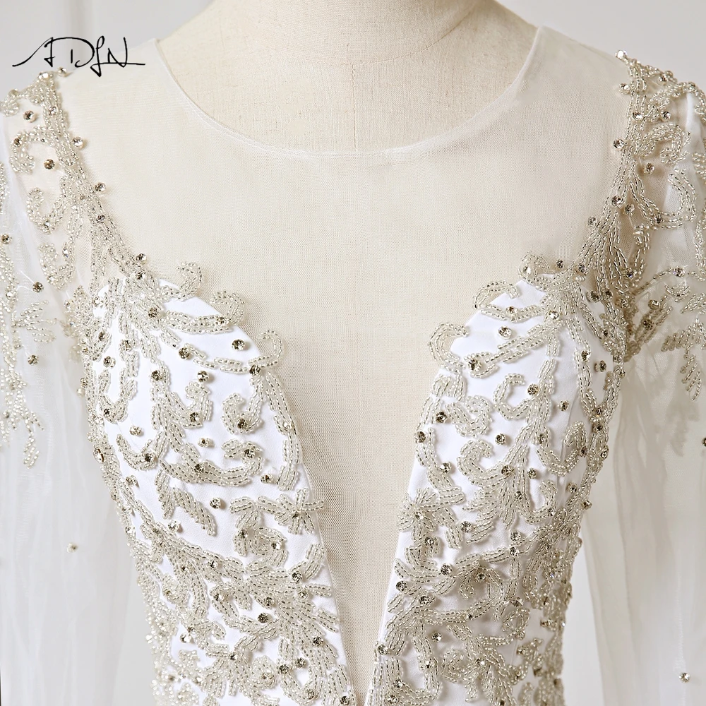 ADLN с длинным рукавом турецкие свадебные платья О образным вырезом прозрачные
