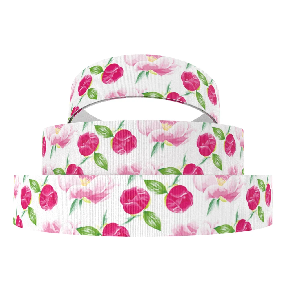 David accessories " 25 мм Цветок Полиэстеровая корсажная лента 50yds, материалы для ручных поделок, упаковка для свадебного подарка, 50Yc7121 - Цвет: 1087182006