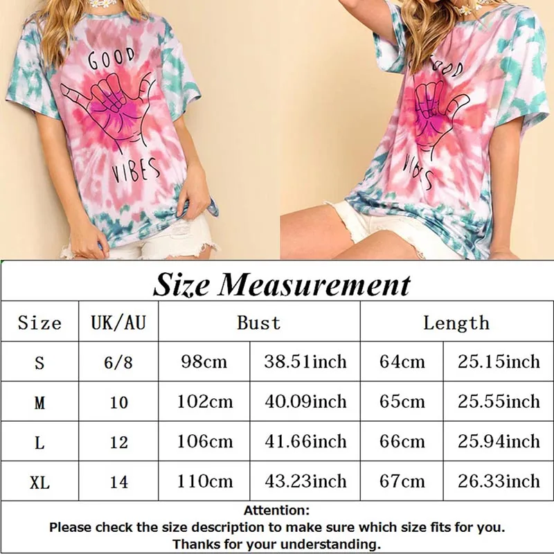 Женская футболка с надписью Tie Dye, женские повседневные свободные топы и футболки с коротким рукавом и круглым вырезом, S-XL camiseta mujer