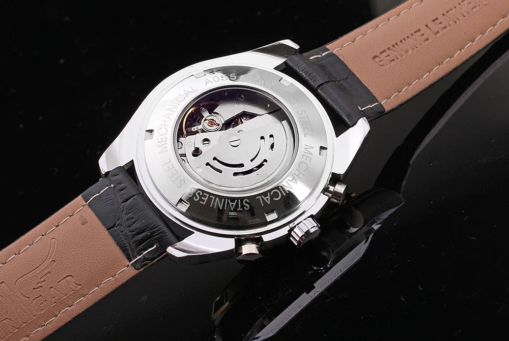 Часы наручные мужские механические с кожаным ремешком синие черные 2020|watch color|watch