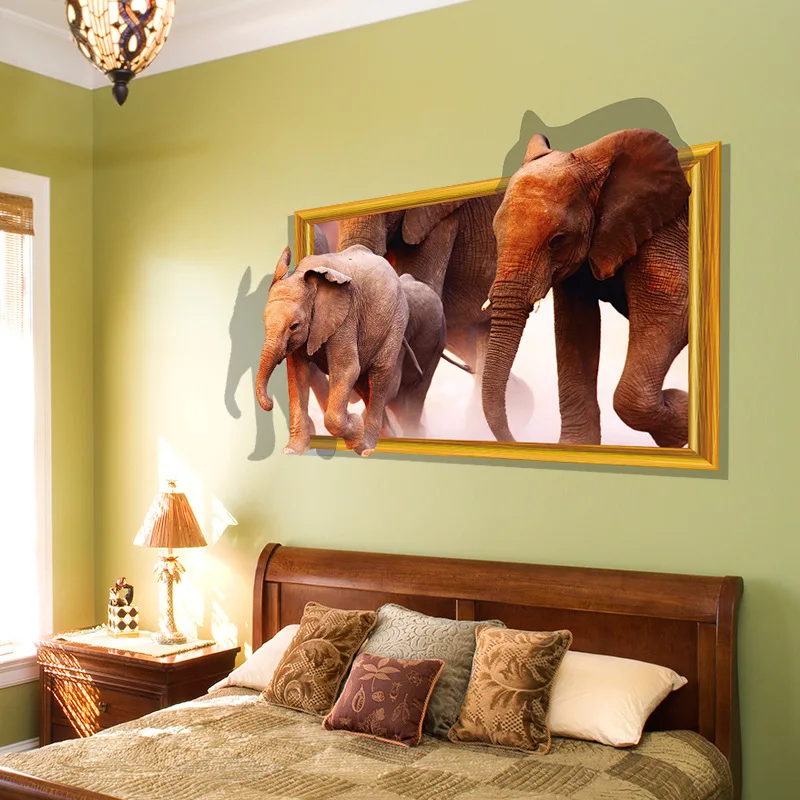 Креативный 3D стикер на стену со слоном для детей мальчиков спальни постер