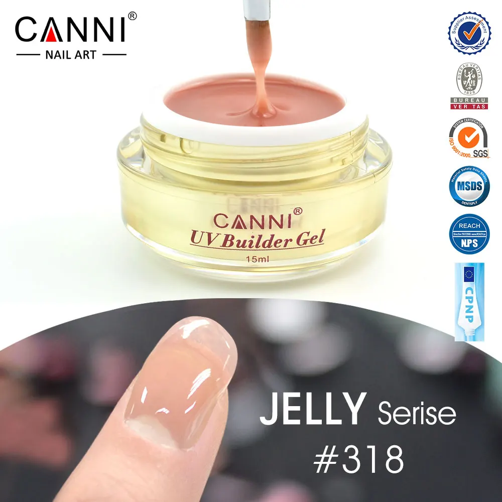 318 CANNI, Золотая бутылка, 15 мл, камуфляж, тонкая, легкая, сухая, УФ, замачивается, 25, телесного цвета, желе, гель для ногтей, для наращивания, формирующий гель, лак - Цвет: 318