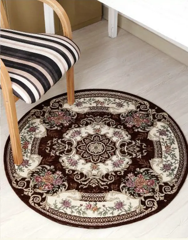 Круглые жаккардовые коврики для гостиной и ковры мягкий напольный коврик