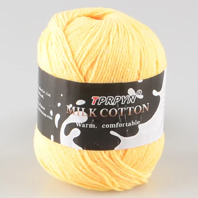 04 light yellow TPRPYN 10 шт = 500 г три нити детской пряжа молочного оттенка хлопок крючком нитки для ручного вязания шерстяная линия для маленьких детей BR115 - Цвет: 04 light yellow