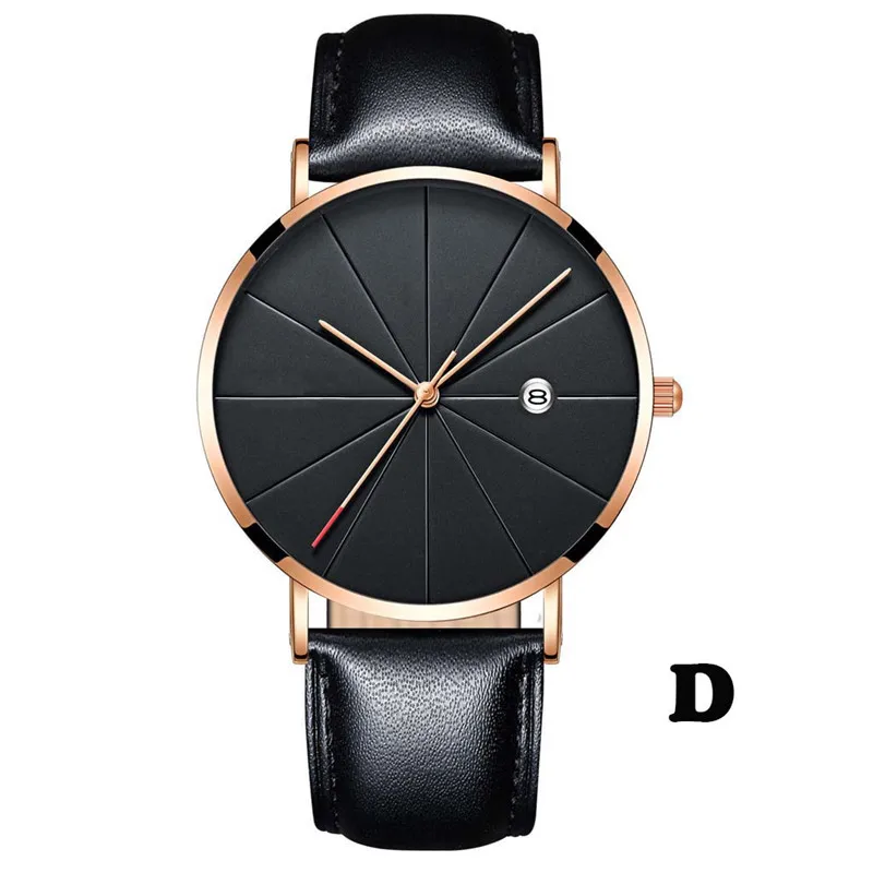 D Relogio Masculino модные минималистичные часы мужские брендовые Роскошные ультра-тонкие наручные часы Мужские часы erkek kol saati reloj hombre - Цвет: D