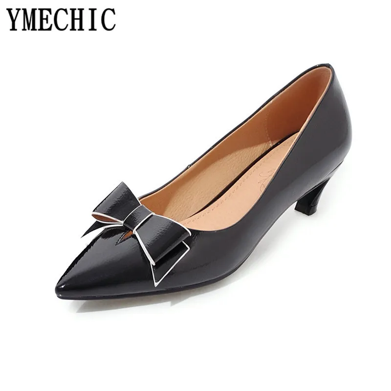 YMECHIC/2018 летние туфли с бантом цвет белый золотистый свадебные вечерние на среднем