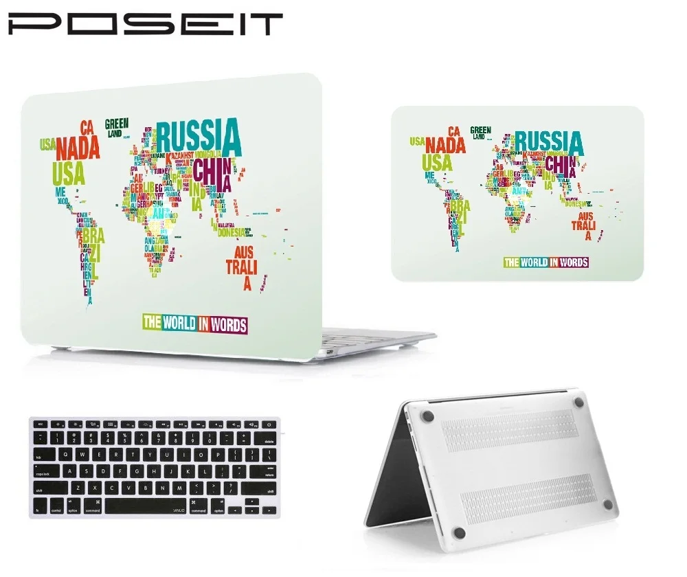 Новый жесткий чехол для ноутбука + с клавиатурой Apple MacBook Air 11 13 Pro Retina 15 дюймов