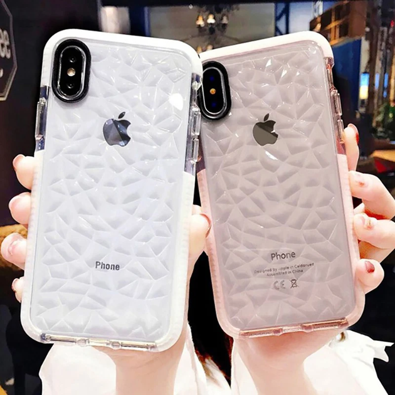 Роскошный чехол для телефона с алмазным узором iPhone X XR XS Max TPU Силиконовый