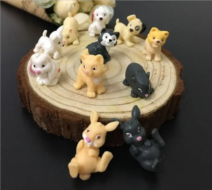 20 шт./лот мультяшная игрушка животное 2 3 5 см собака кошка фигурка детские игрушки