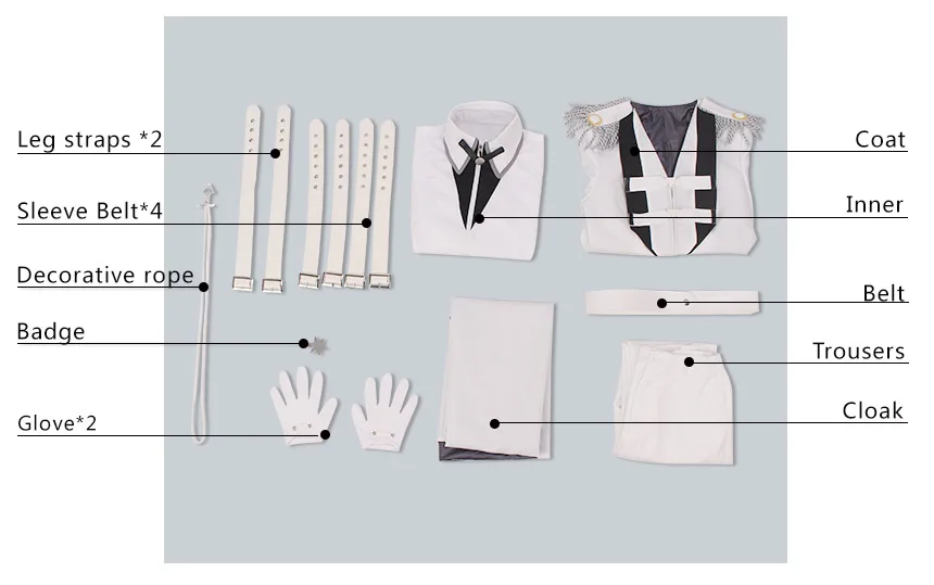 

COSPLAYONSEN Tsukiuta THE ANIMATION 2017 white king Shun Shimotsuki Cosplay Costume adult costume full set