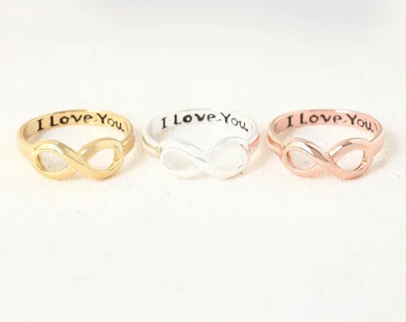 yiustar 2016 Classical Love Rings Jewelry Infinity Ring Letter Message Eternity for Women R019 | Украшения и аксессуары