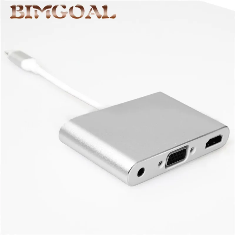 Новинка 2017 серебристый алюминиевый сплав светильник ning на hdmi vga аудио адаптер для