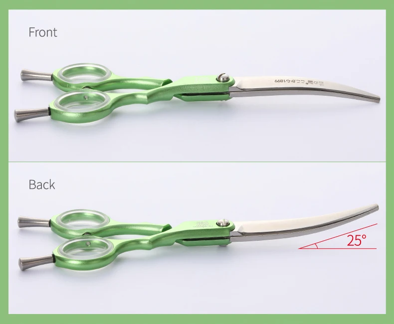 Fenice Professional Pets Grooming Scissors 6.0 inch Aluminum Handle Dog/Cat Hair Cutting Curved Shear